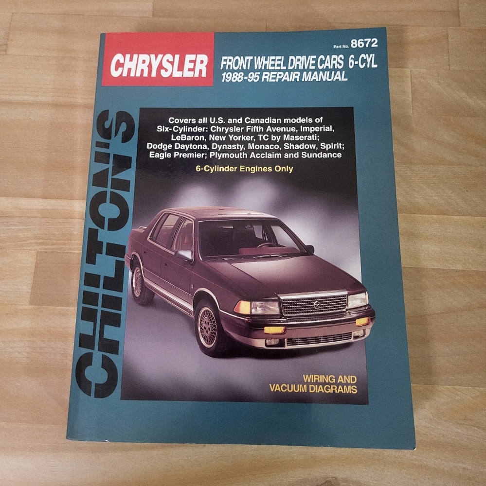 Chilton's Repair Manual for Chrysler Front Wheel - 6 Cyl - 1988 - 1995 Part #867